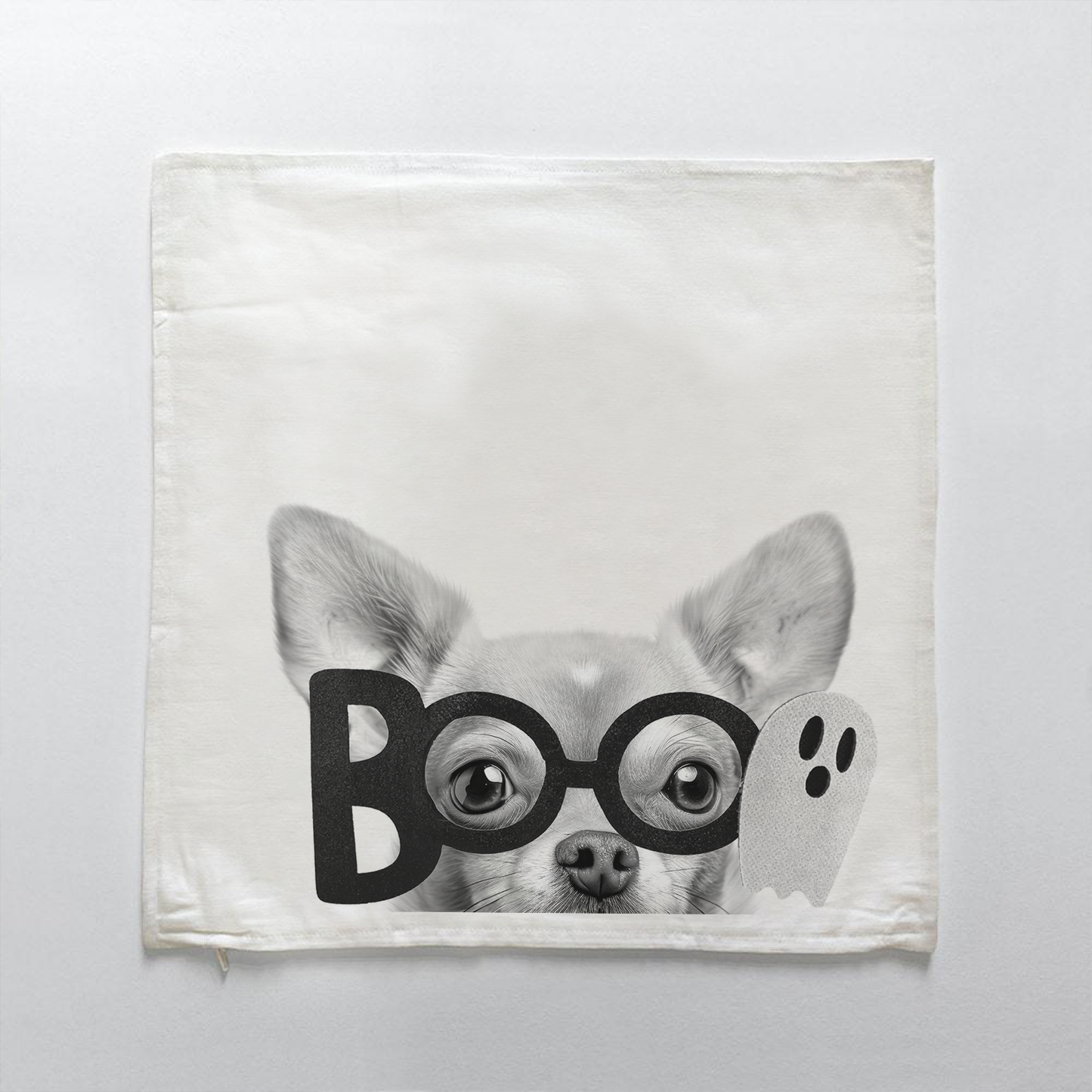 Lil' Boo Peeking Pet Halloween Pillow Cover