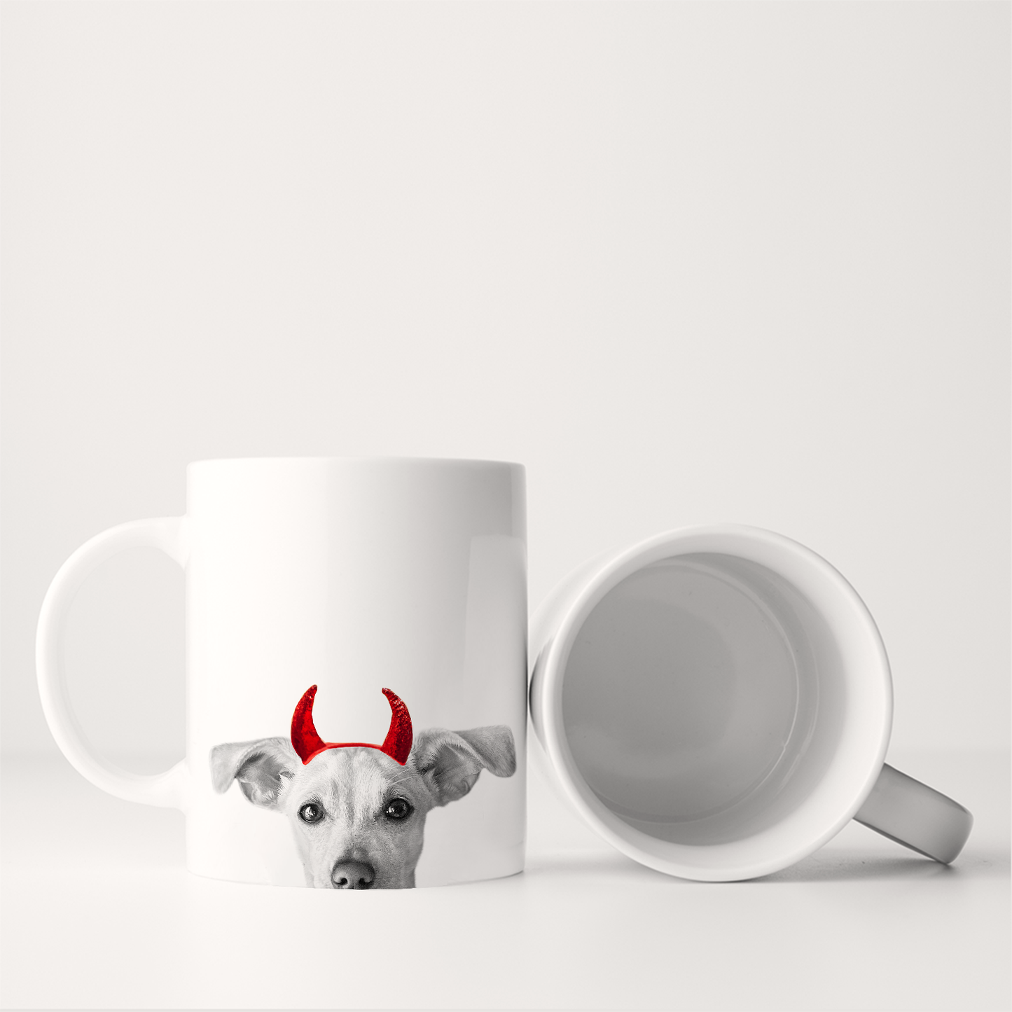 Lil' Devil Peeking Pet Halloween Mug