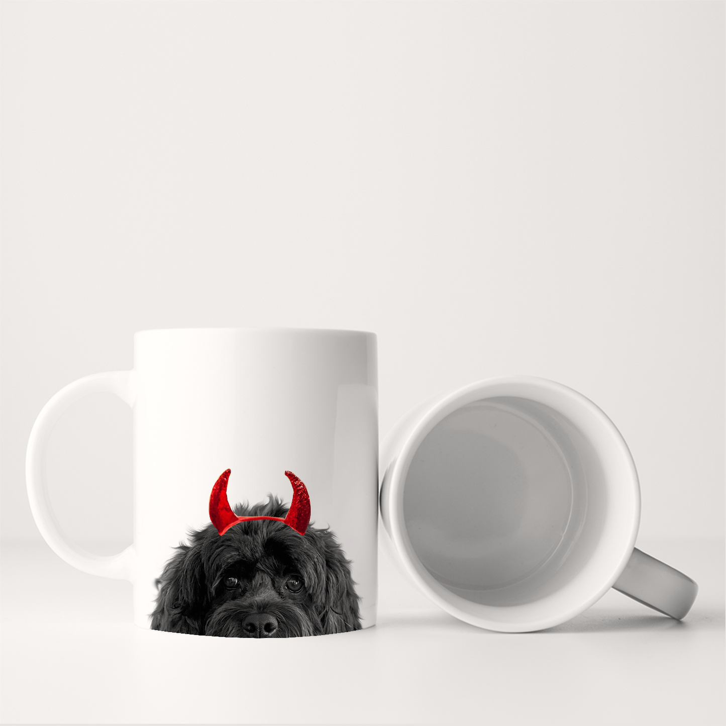 Lil' Devil Peeking Pet Halloween Mug