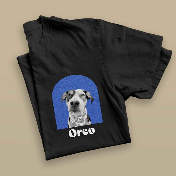 Personalized Pet Color Arch Graphic Tee - Black