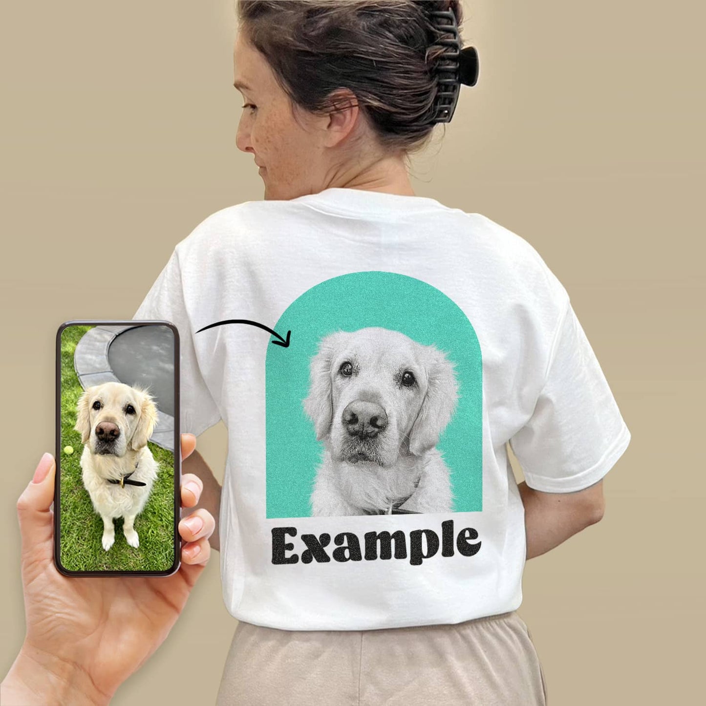 Personalized Pet Color Arch Graphic Tee - White