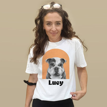 Personalized Pet Color Arch Graphic Tee - White