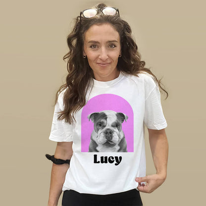 Personalized Pet Color Arch Graphic Tee - White