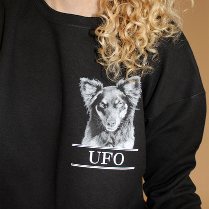 Personalized Pet Face Classic Crew Sweatshirt -Black