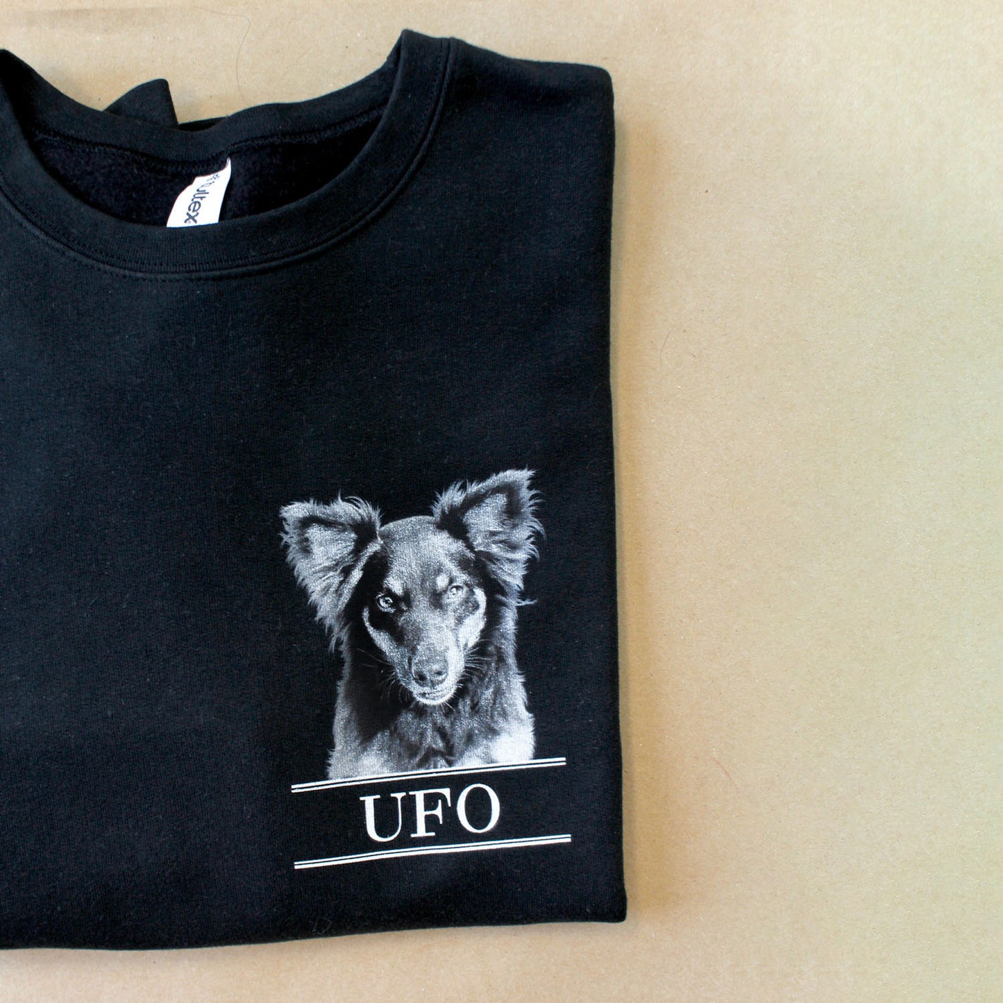 Personalized Pet Face Classic Crew Sweatshirt -Black