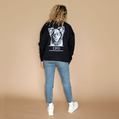 Personalized Pet Face Classic Crew Sweatshirt -Black