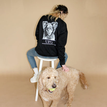 Personalized Pet Face Classic Crew Sweatshirt -Black