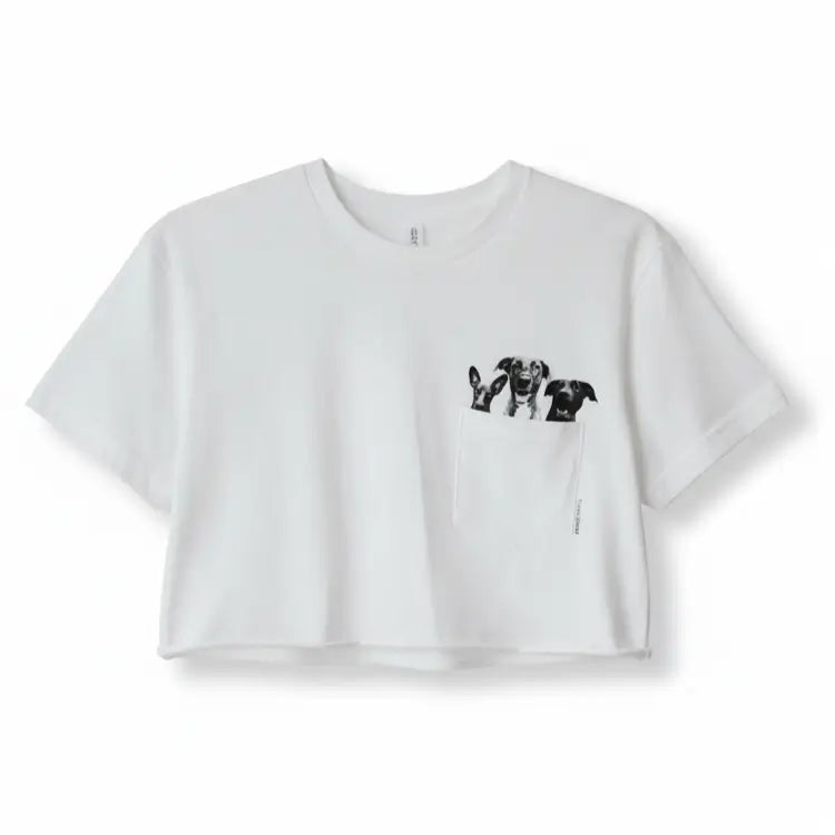 Lightweight Pet-In-Pocket Cropped Tee