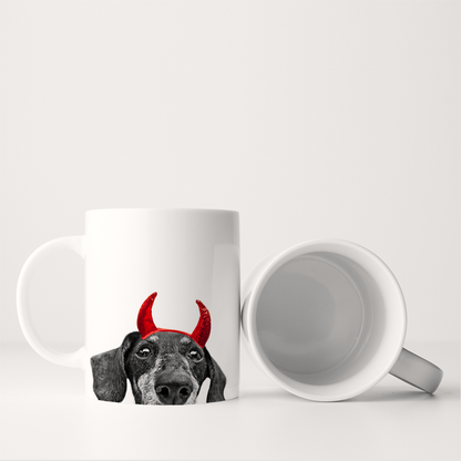 Lil' Devil Peeking Pet Halloween Mug