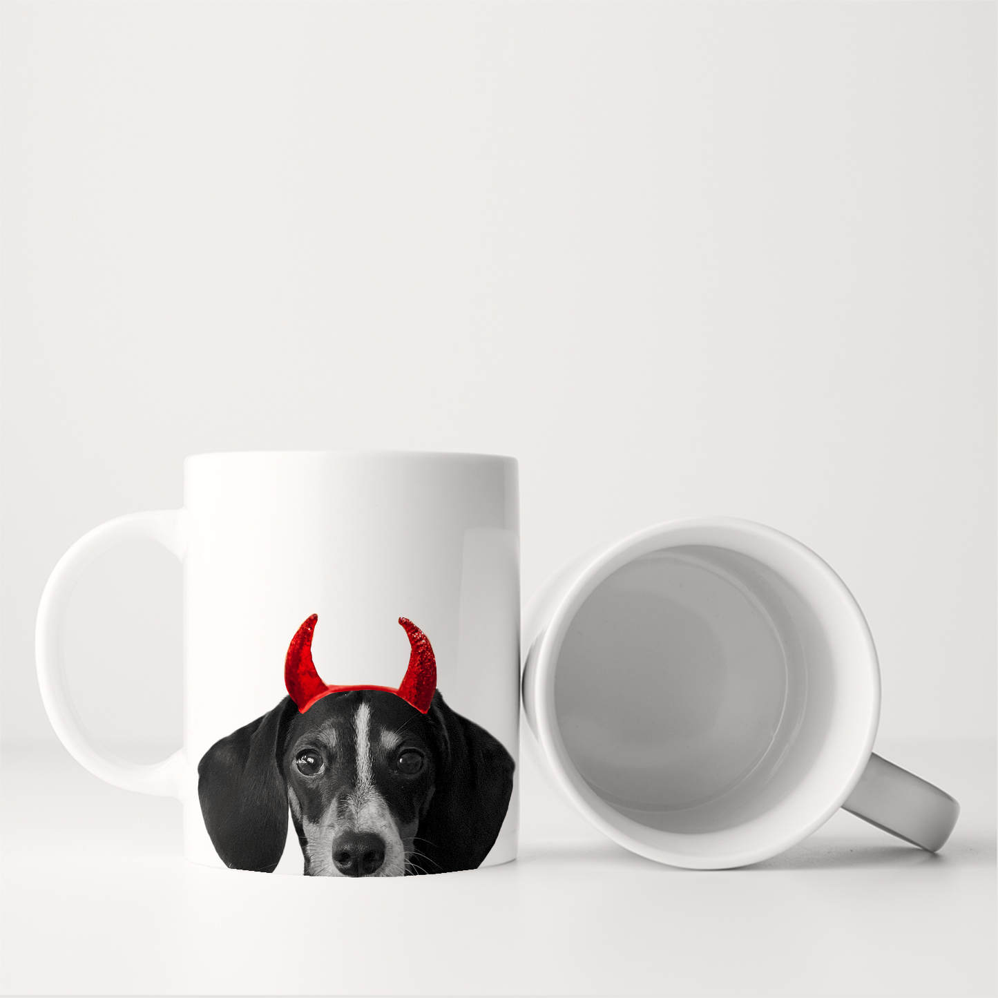 Lil' Devil Peeking Pet Halloween Mug