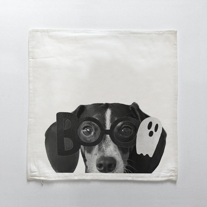 Lil' Boo Peeking Pet Halloween Pillow Cover