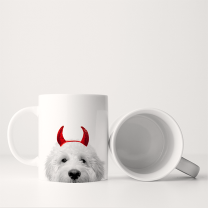 Lil' Devil Peeking Pet Halloween Mug