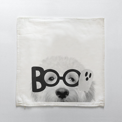 Lil' Boo Peeking Pet Halloween Pillow Cover