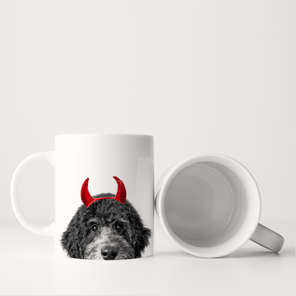 Lil' Devil Peeking Pet Halloween Mug