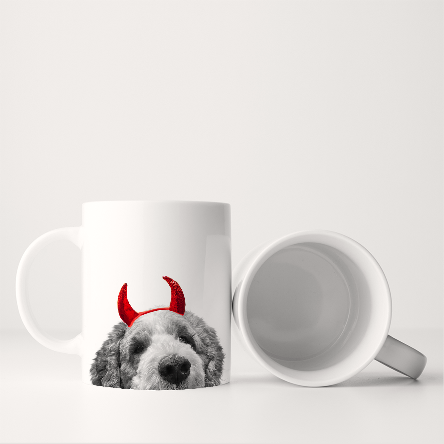 Lil' Devil Peeking Pet Halloween Mug