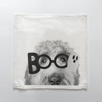 Lil' Boo Peeking Pet Halloween Pillow Cover