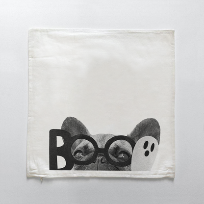 Lil' Boo Peeking Pet Halloween Pillow Cover