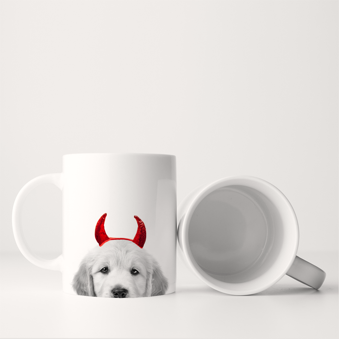 Lil' Devil Peeking Pet Halloween Mug