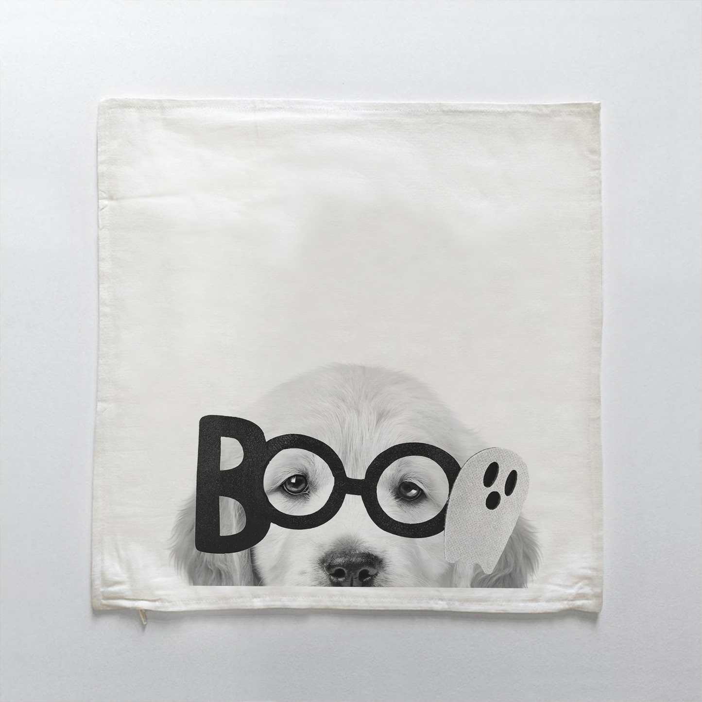 Lil' Boo Peeking Pet Halloween Pillow Cover