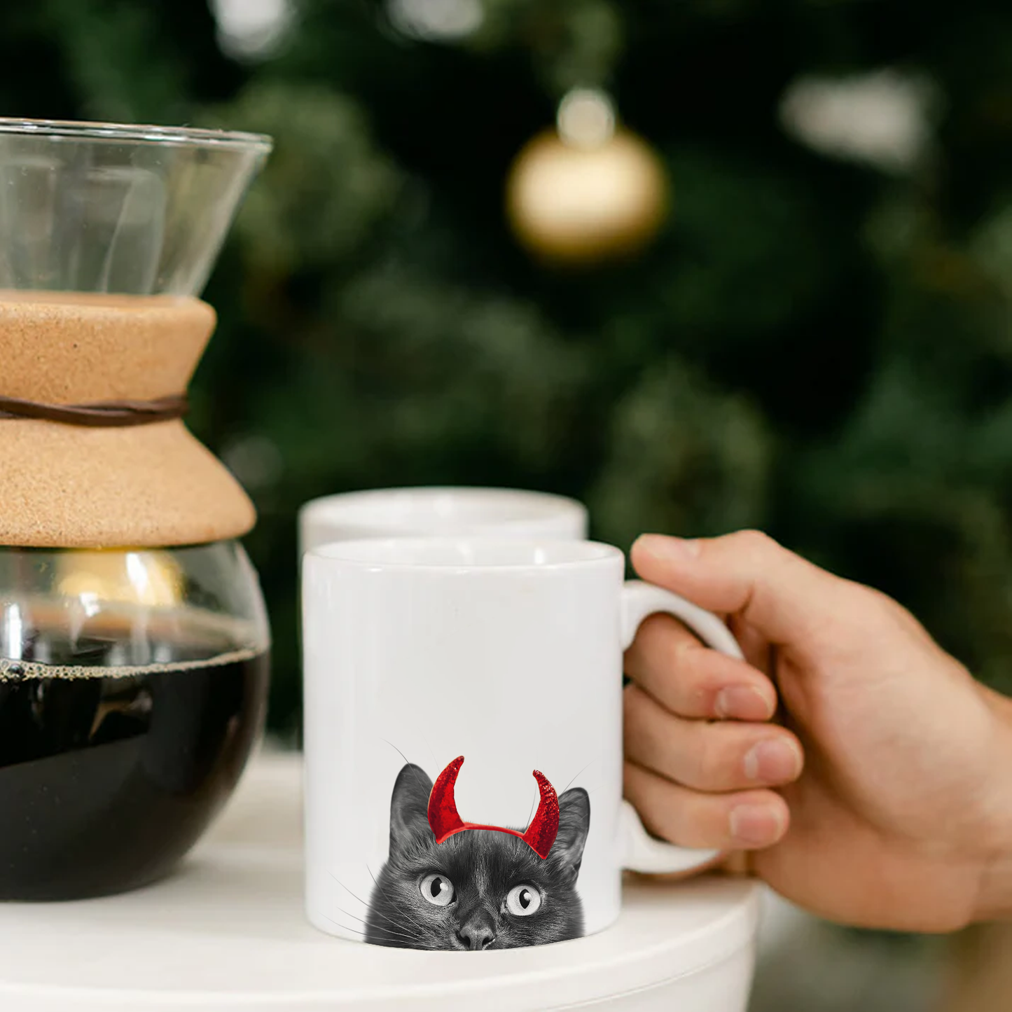 Lil' Devil Peeking Pet Halloween Mug