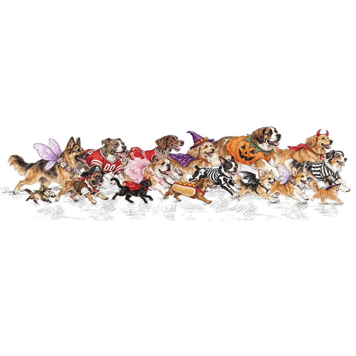 Running Halloween Animals Mug