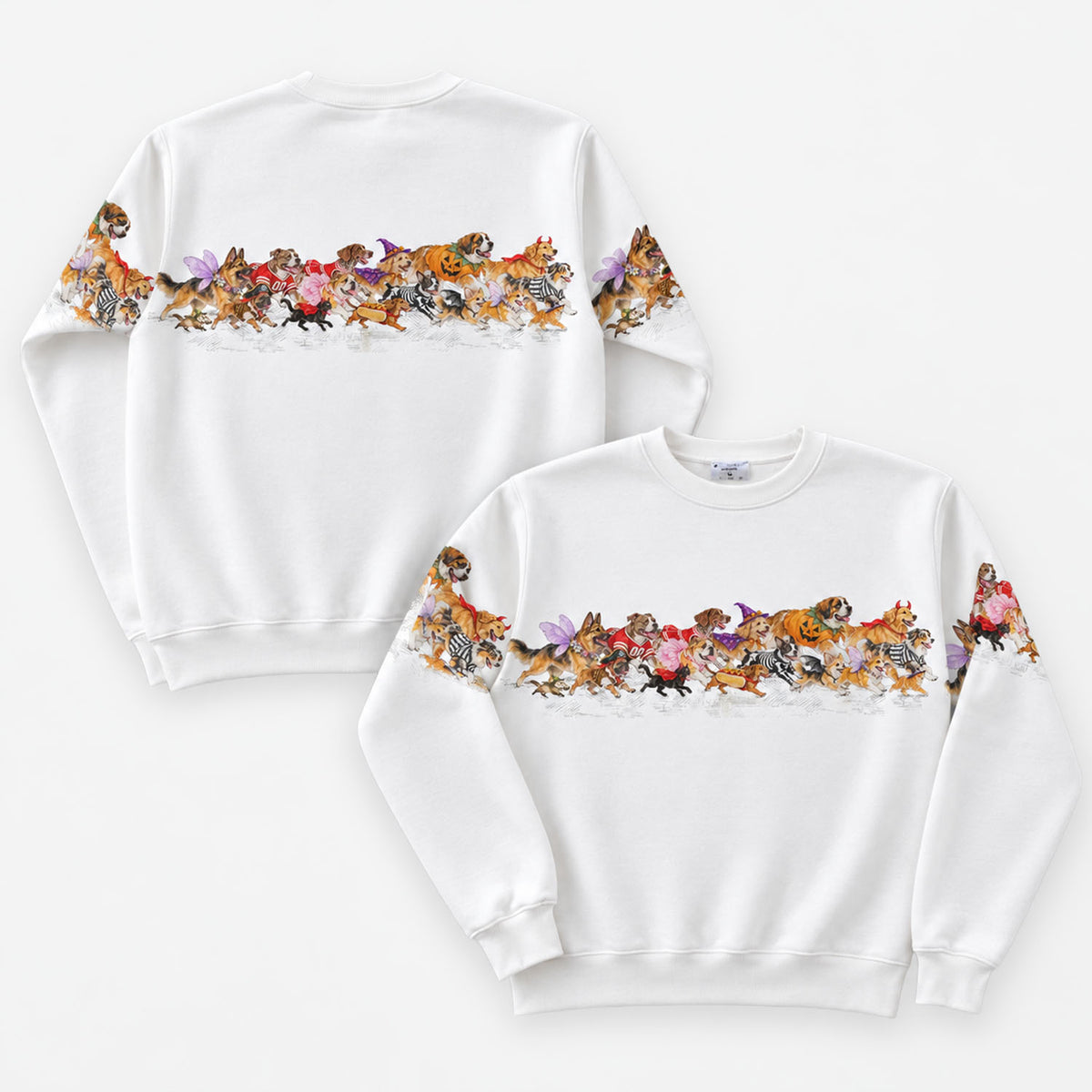 Running Halloween Animals Crew Sweatshirt