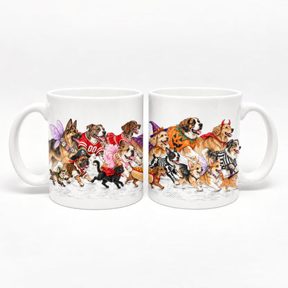 Running Halloween Animals Mug