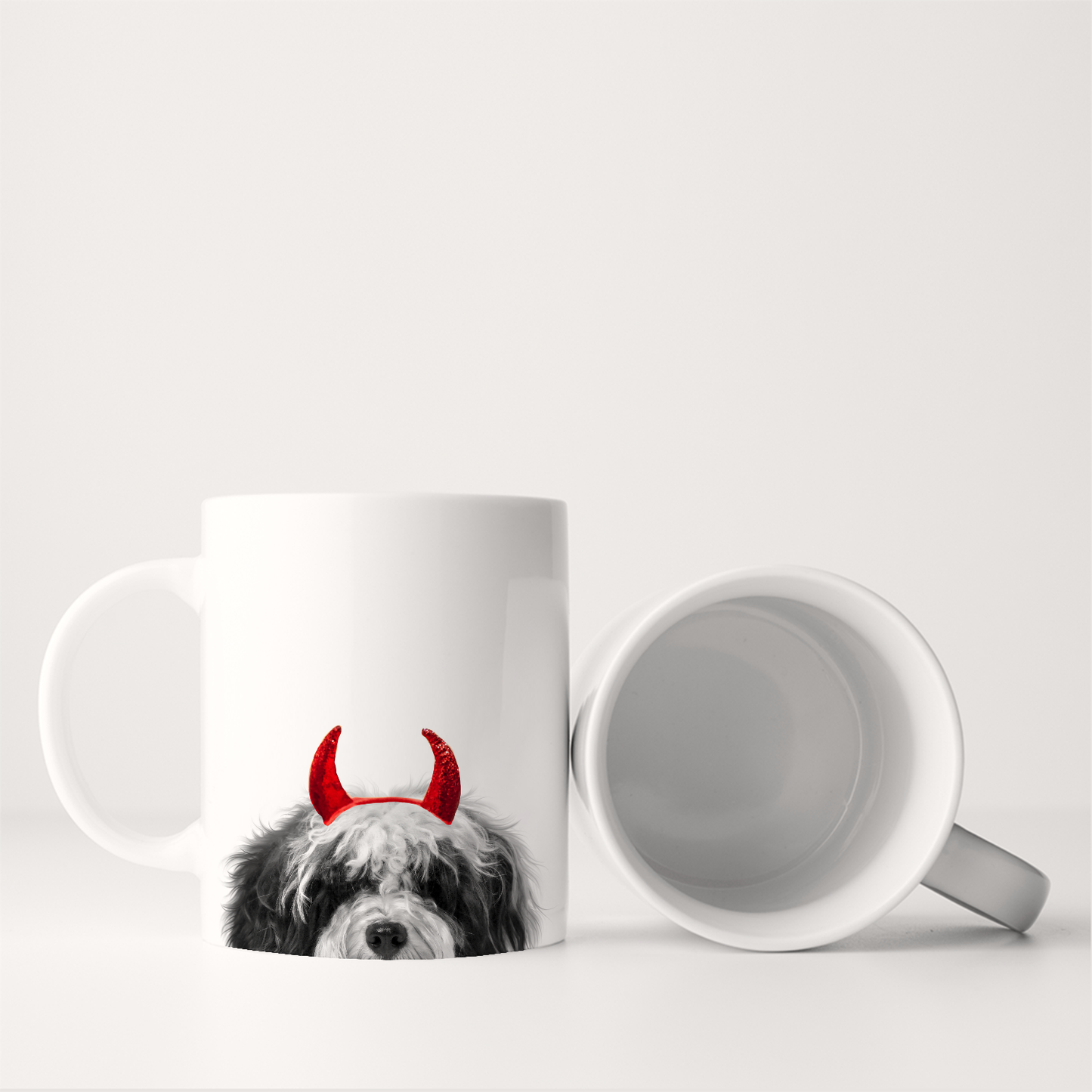 Lil' Devil Peeking Pet Halloween Mug