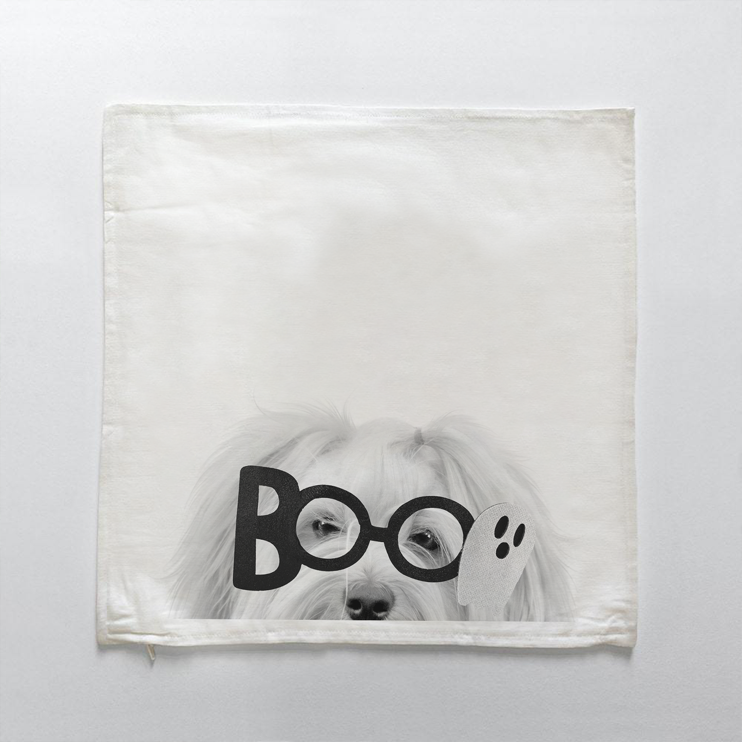 Lil' Boo Peeking Pet Halloween Pillow Cover