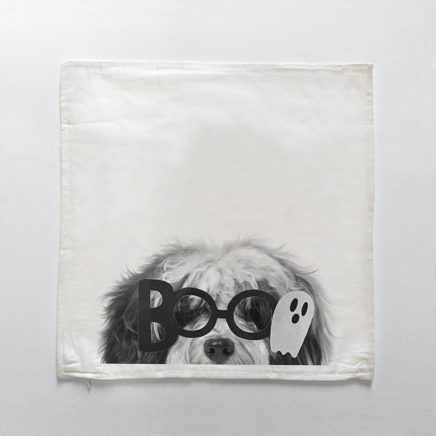 Lil' Boo Peeking Pet Halloween Pillow Cover