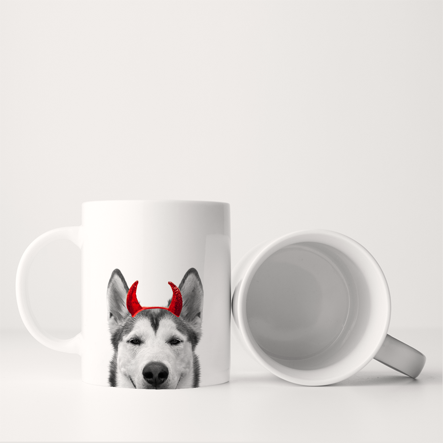 Lil' Devil Peeking Pet Halloween Mug