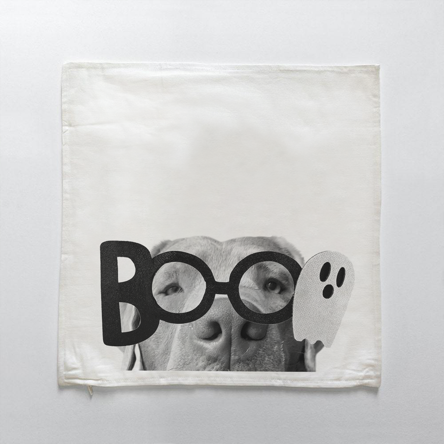 Lil' Boo Peeking Pet Halloween Pillow Cover