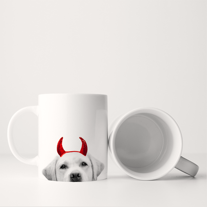 Lil' Devil Peeking Pet Halloween Mug