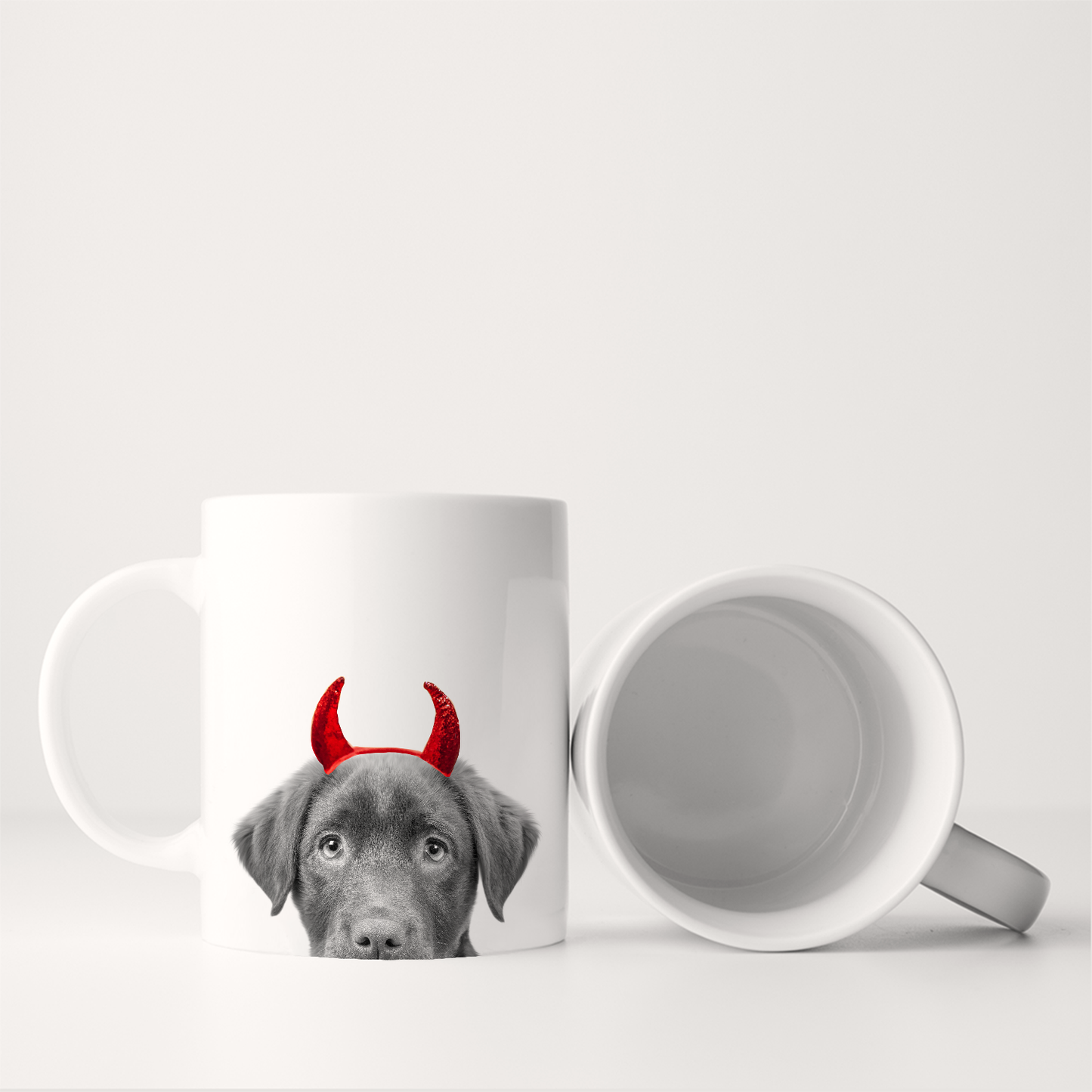 Lil' Devil Peeking Pet Halloween Mug