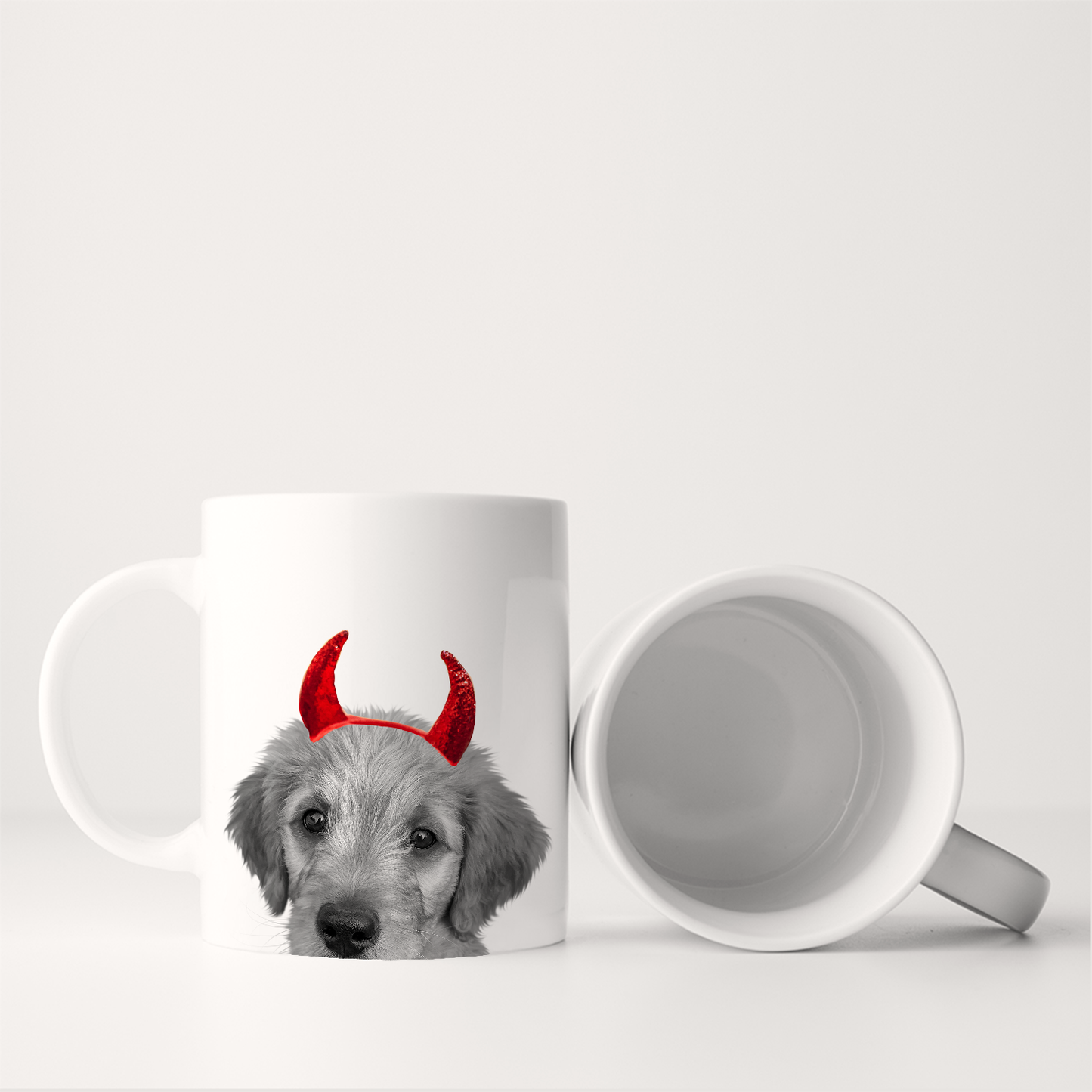 Lil' Devil Peeking Pet Halloween Mug