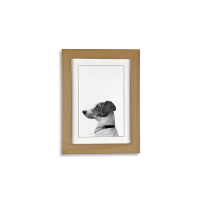 Pet Portrait in Natural Wood Frame
