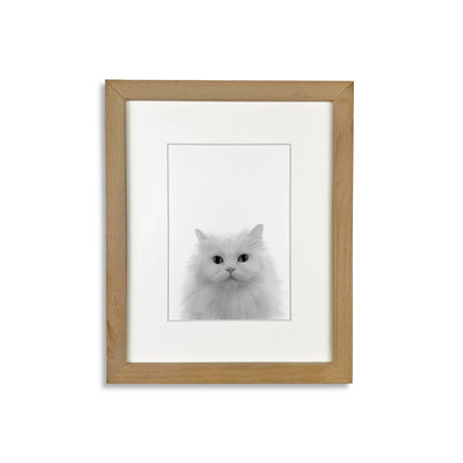 Pet Portrait in Natural Wood Frame