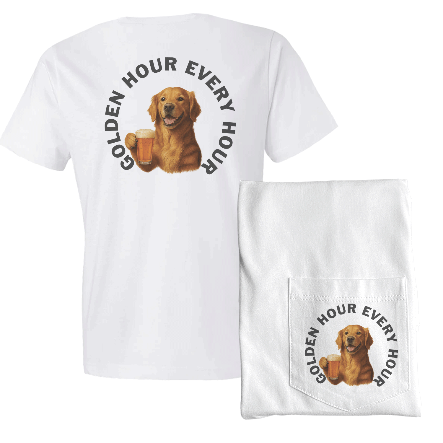 Golden Retriever with Beer