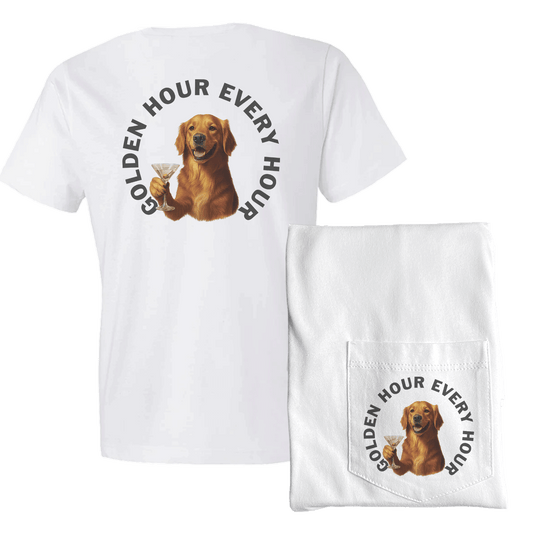 Golden Retriever with Martini