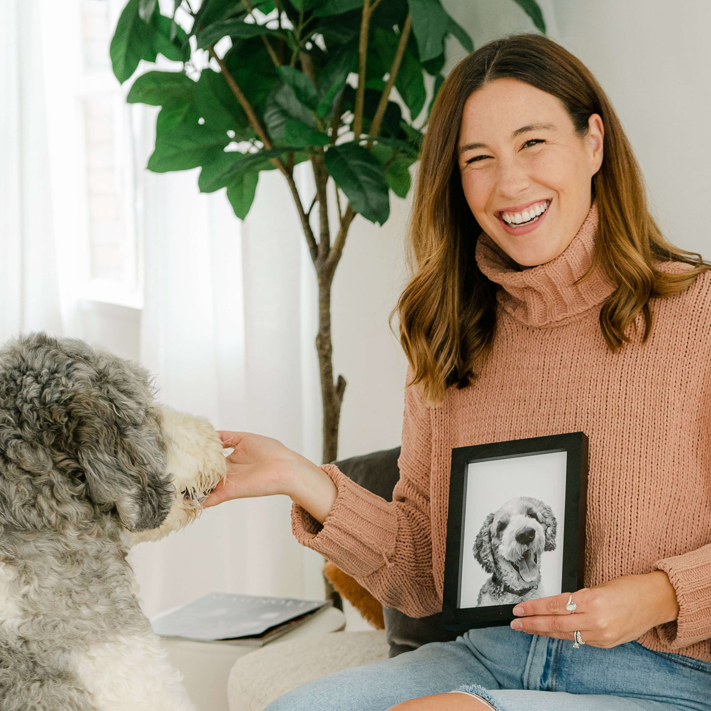 Pet Portrait in Black Frame
