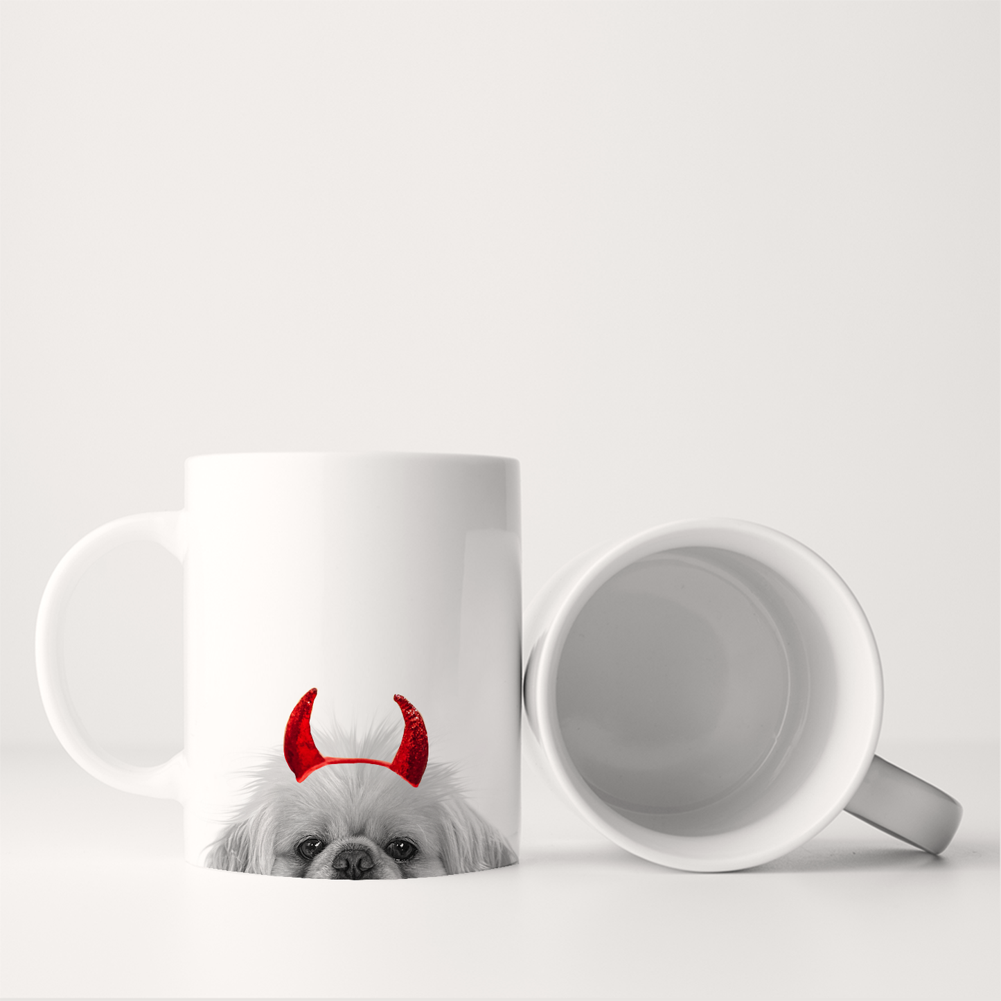 Lil' Devil Peeking Pet Halloween Mug