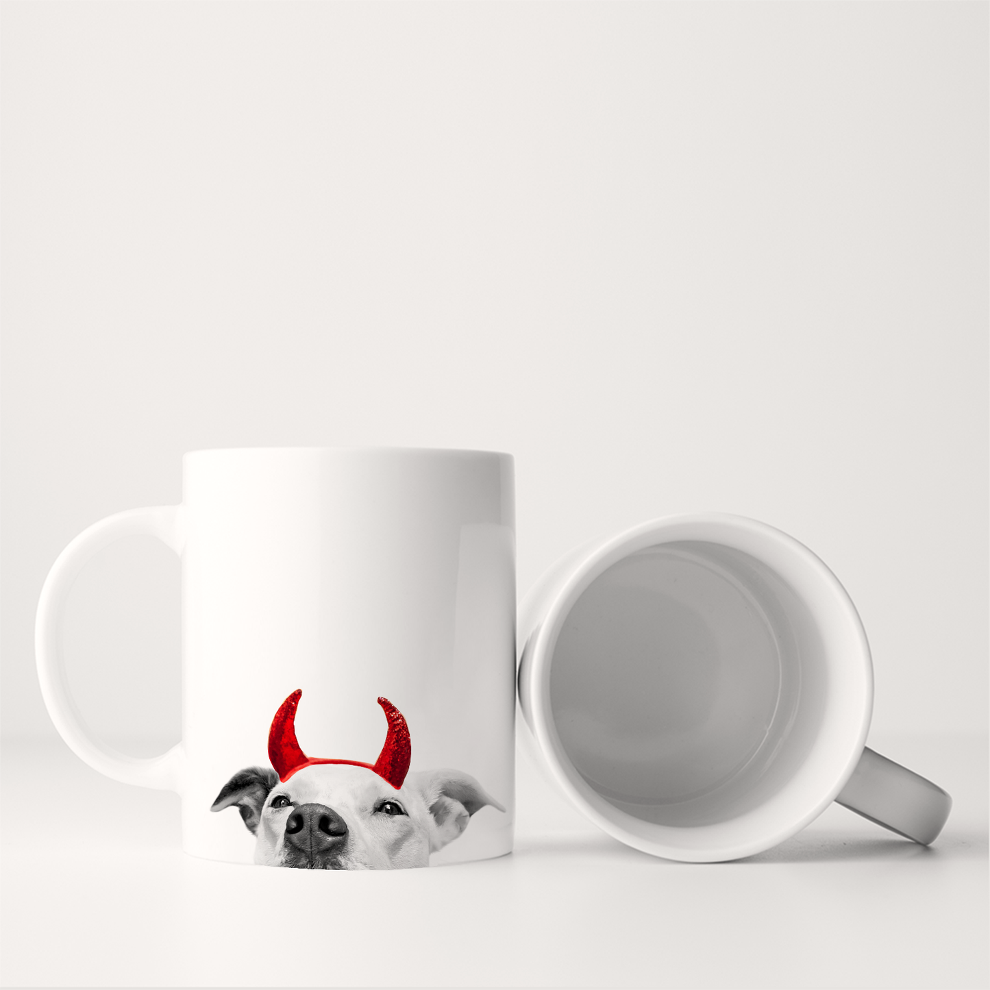 Lil' Devil Peeking Pet Halloween Mug