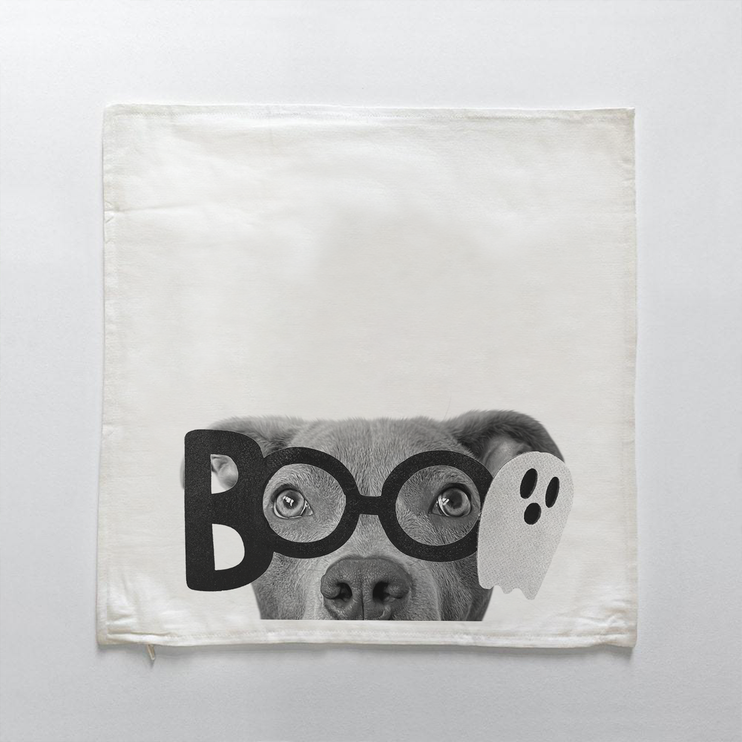 Lil' Boo Peeking Pet Halloween Pillow Cover