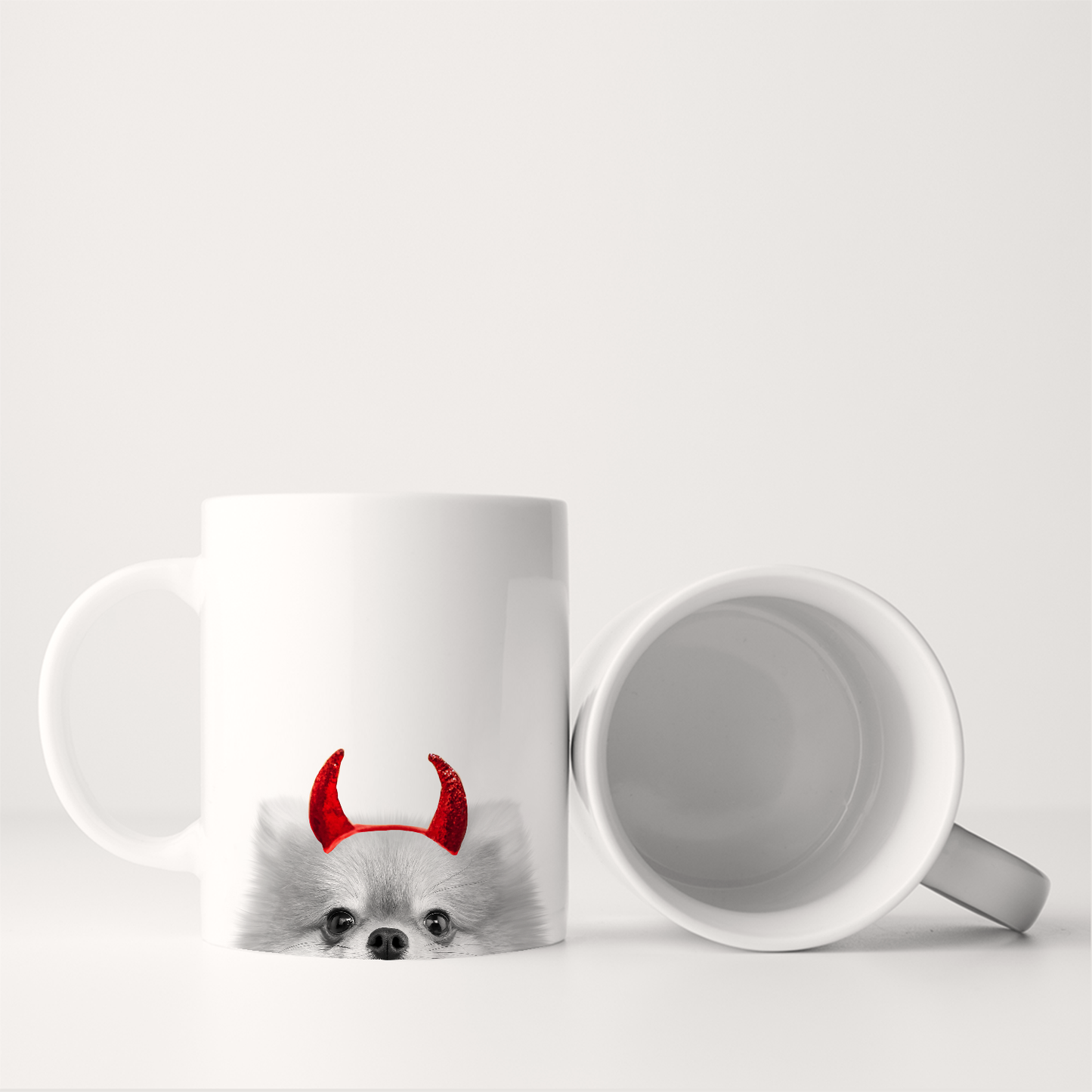 Lil' Devil Peeking Pet Halloween Mug