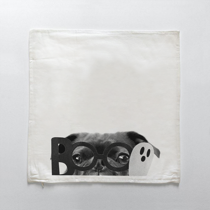 Lil' Boo Peeking Pet Halloween Pillow Cover