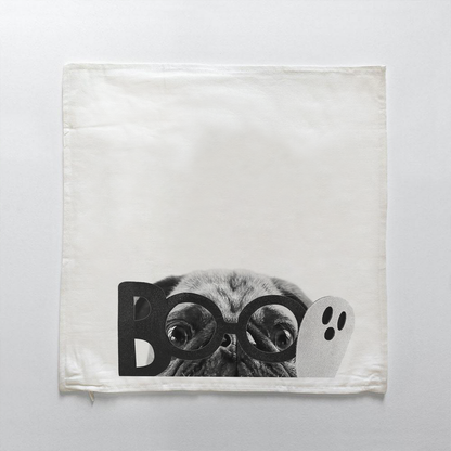 Lil' Boo Peeking Pet Halloween Pillow Cover