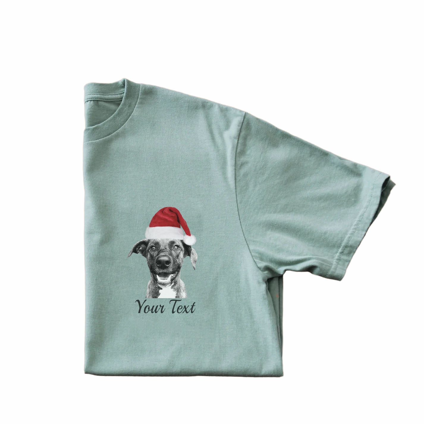 Crew T-Shirt - Left Chest Santa Hat