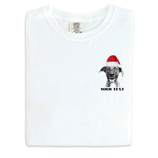 Crew T-Shirt - Left Chest Santa Hat