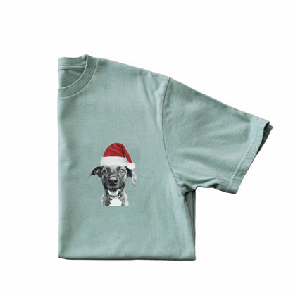 Crew T-Shirt - Left Chest Santa Hat