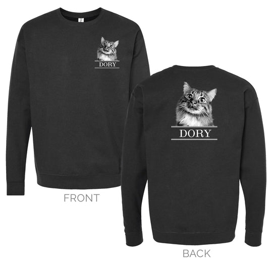 Crew Sweatshirt - Dual Graphic - Small Front and Large Back Print